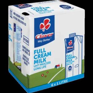 Clover Long Life Milk, Full Cream, 6 x 1 Litre
