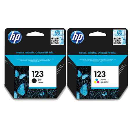 HP 123 Orignal Ink Cartridge Bundle (Black and Colour)