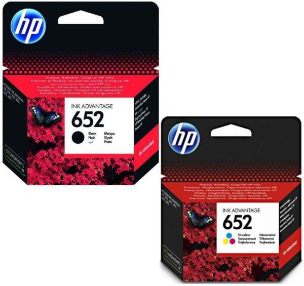 HP 652 Original Ink Cartridge Bundle (Black and Colour)