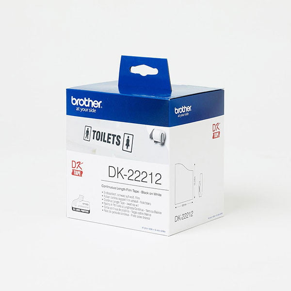Brother DK-22212 62mm Black on White Continuous Length Vinyl Film ...