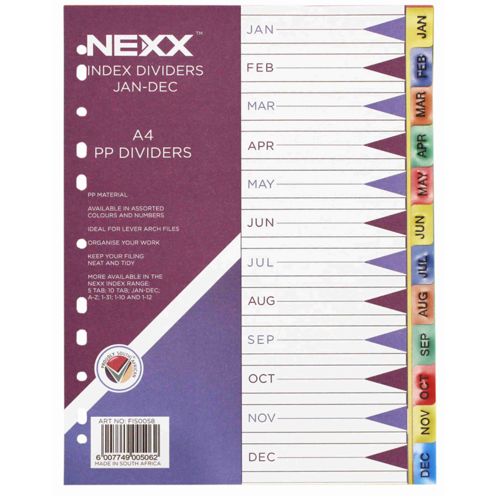 PVC Dividers, January - December