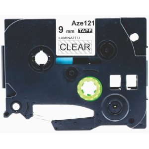 Generic Brother AZe-121 9mm black on clear TZ Tapes