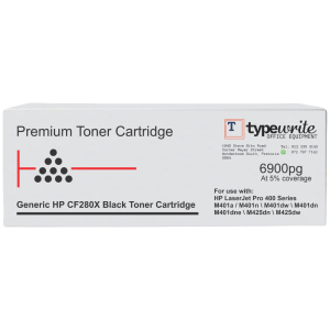 Generic HP CF280X Black Toner Cartridge Front View