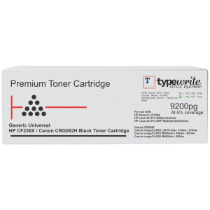 Generic Universal HP CF226X Canon CRG052H Black Toner Cartridge_Front View