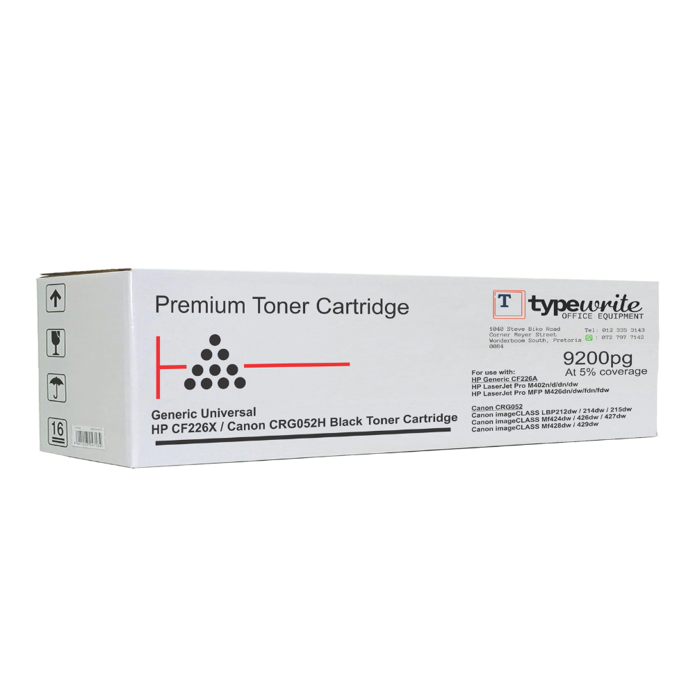 Generic Universal HP CF226X Canon CRG052H Black Toner Cartridge_Side View